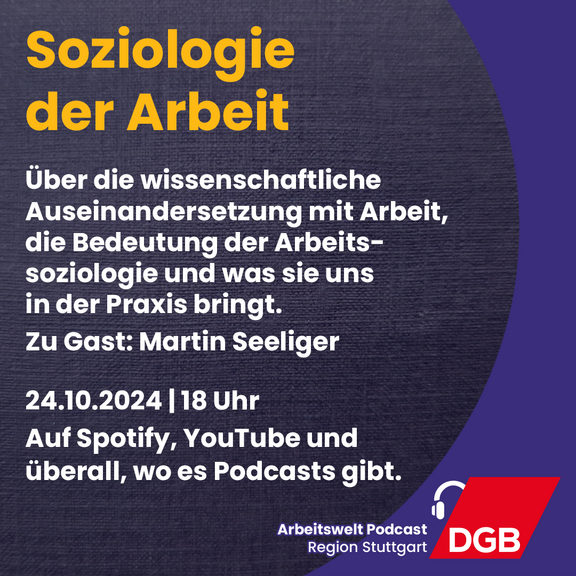 Vorschaubild Arbeitswelt Podcast vom 24. Oktober 2024 zum Thema Soziologie der Arbeit